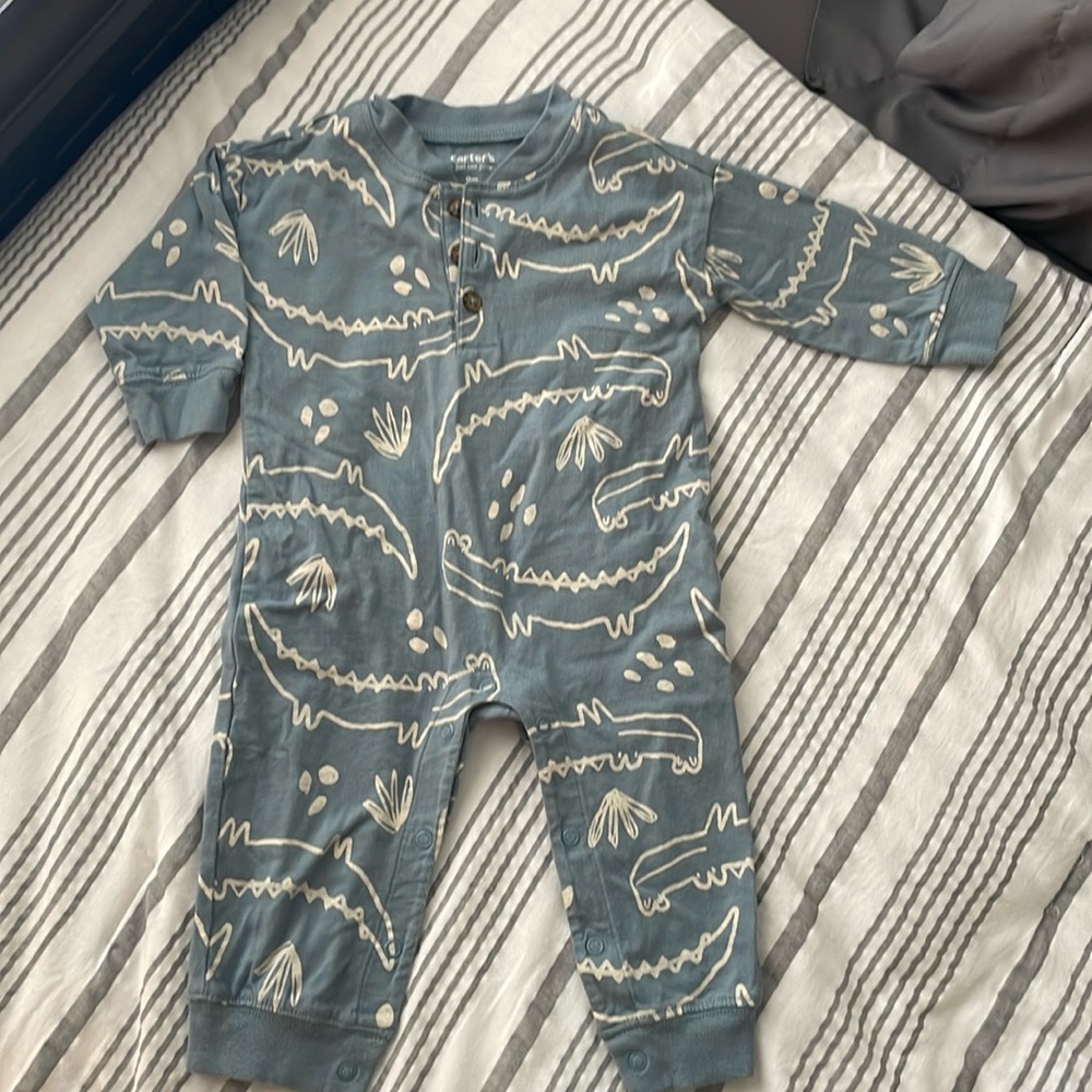 Carters Just For You Blue Long Sleeve Jumpsuit